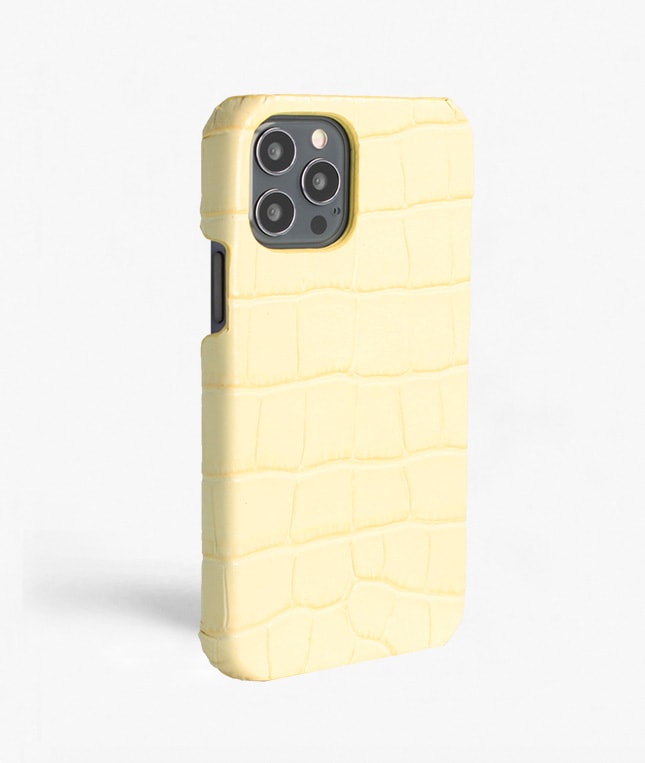 iPhone 12/iPhone 12 Pro Cover Croco Gul