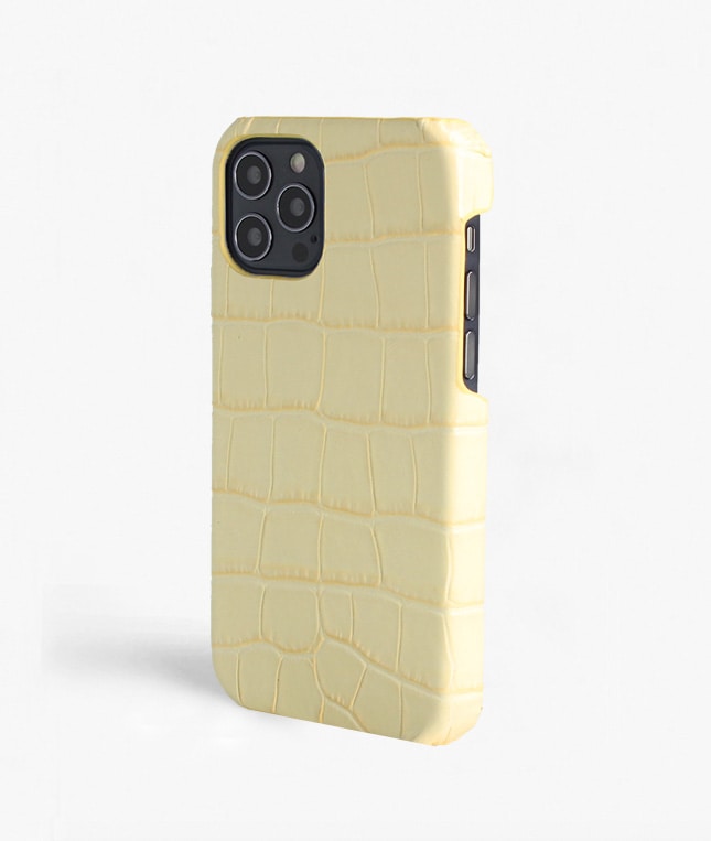 iPhone 12/iPhone 12 Pro Cover Croco Gul