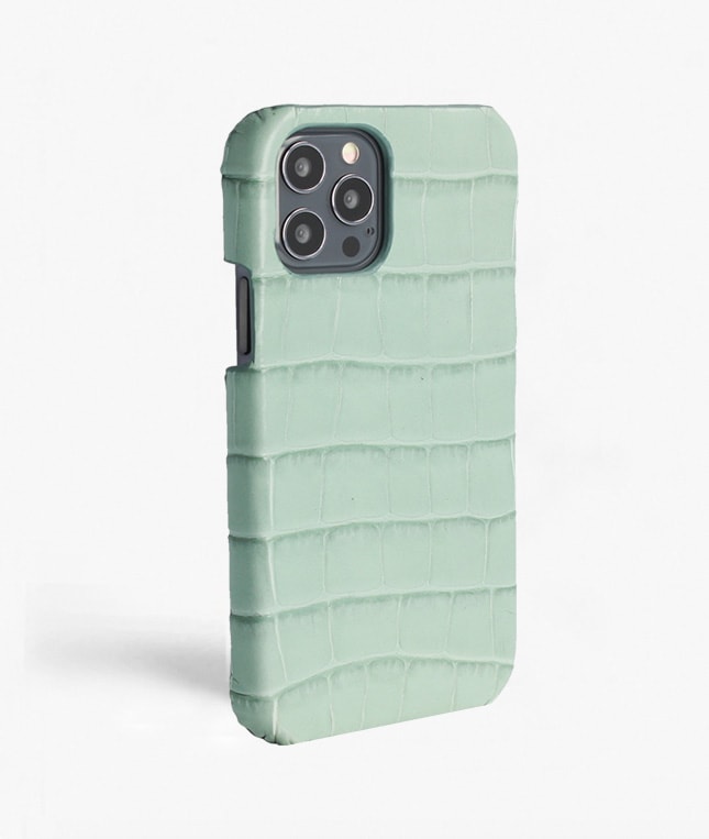 iPhone 12 Pro Max Cover Croco Lysegrøn