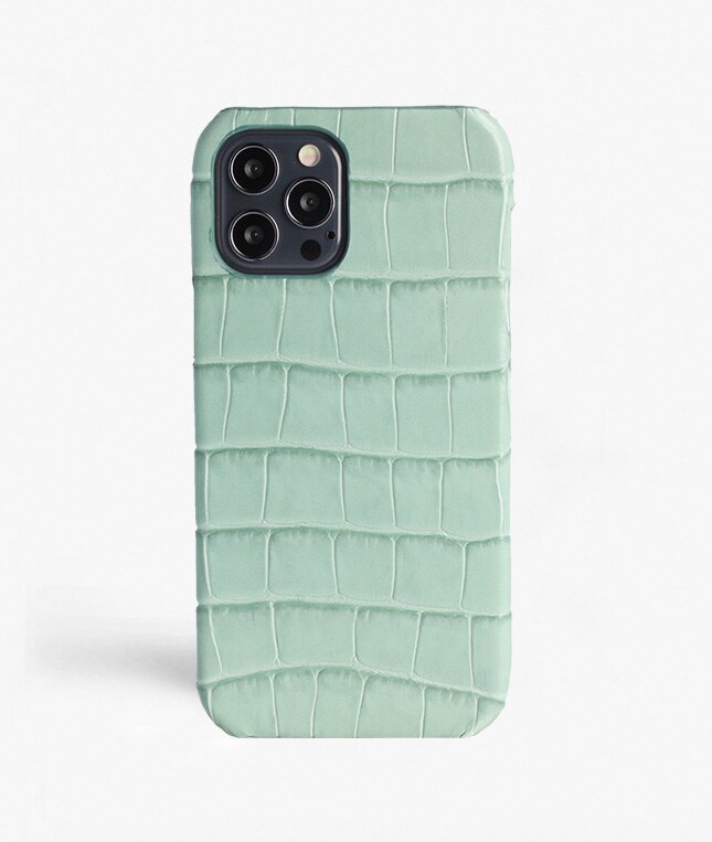 iPhone 12/iPhone 12 Pro Cover Croco Lysegrøn