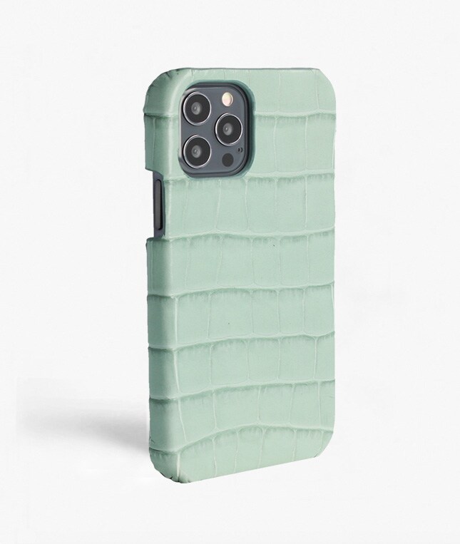 iPhone 12/iPhone 12 Pro Cover Croco Lysegrøn