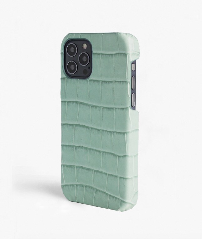 iPhone 12/iPhone 12 Pro Cover Croco Lysegrøn