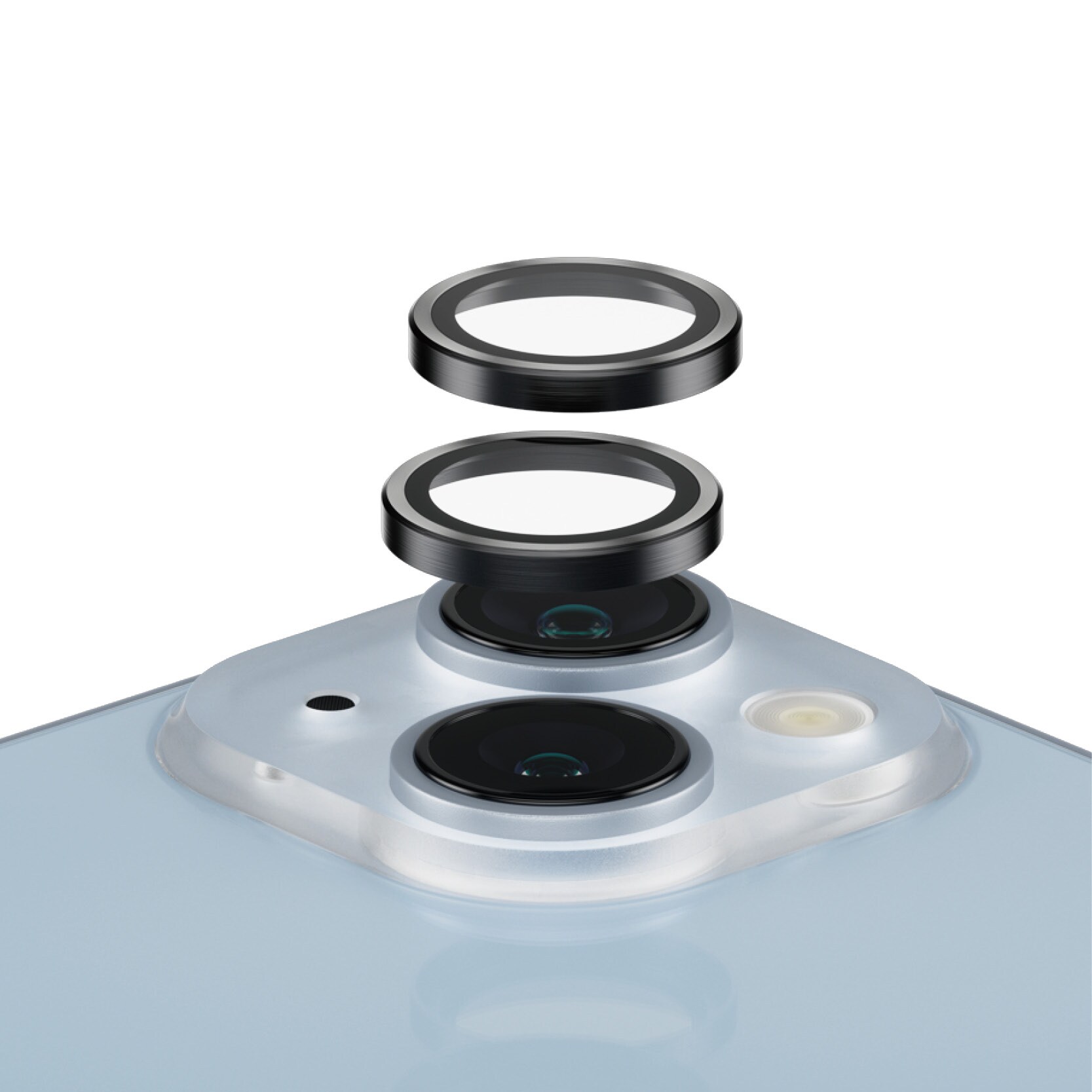 iPhone 14 Plus Hoops linsebeskyttelse med aluminiumramme, Sort