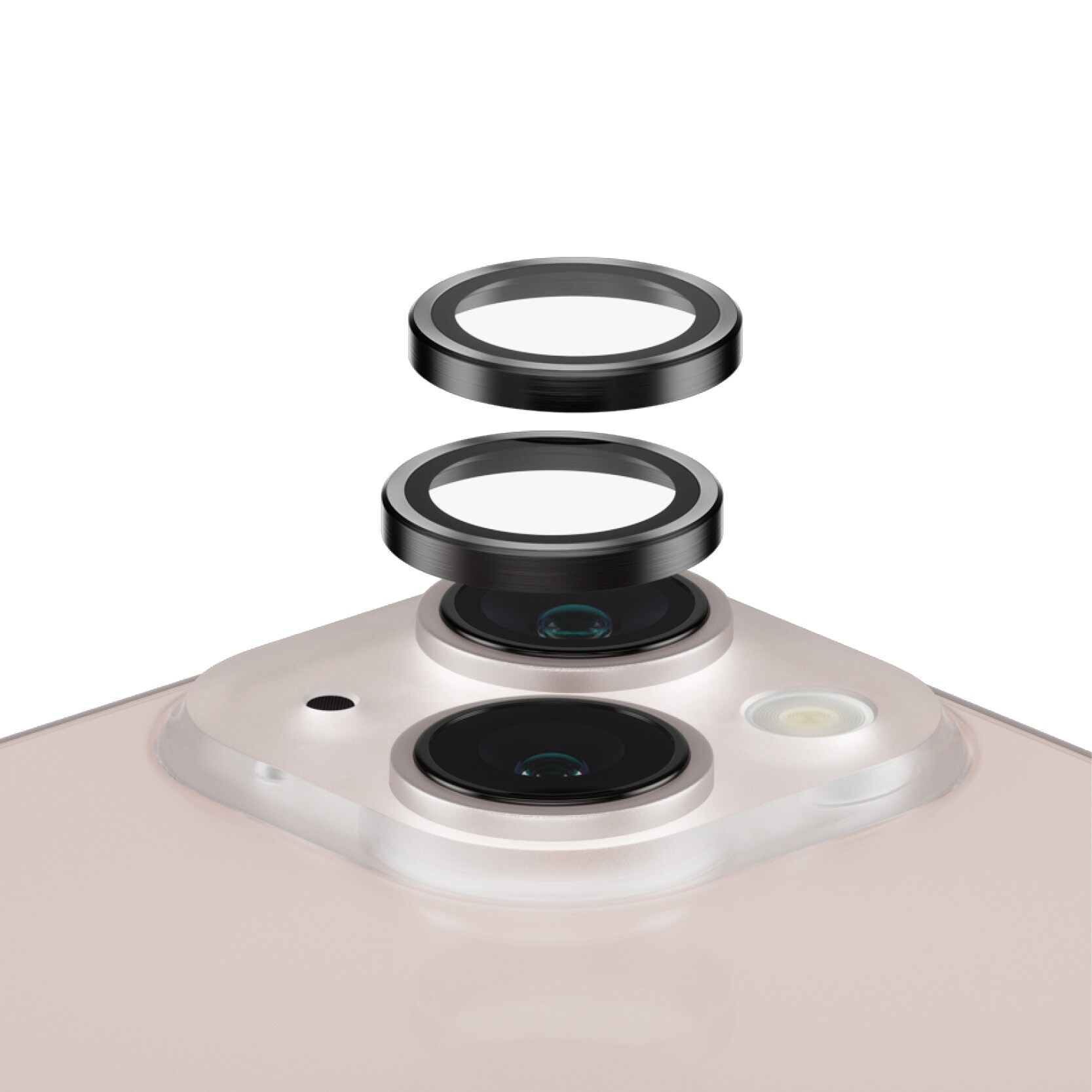 iPhone 13 Mini Hoops linsebeskyttelse med aluminiumramme, Sort