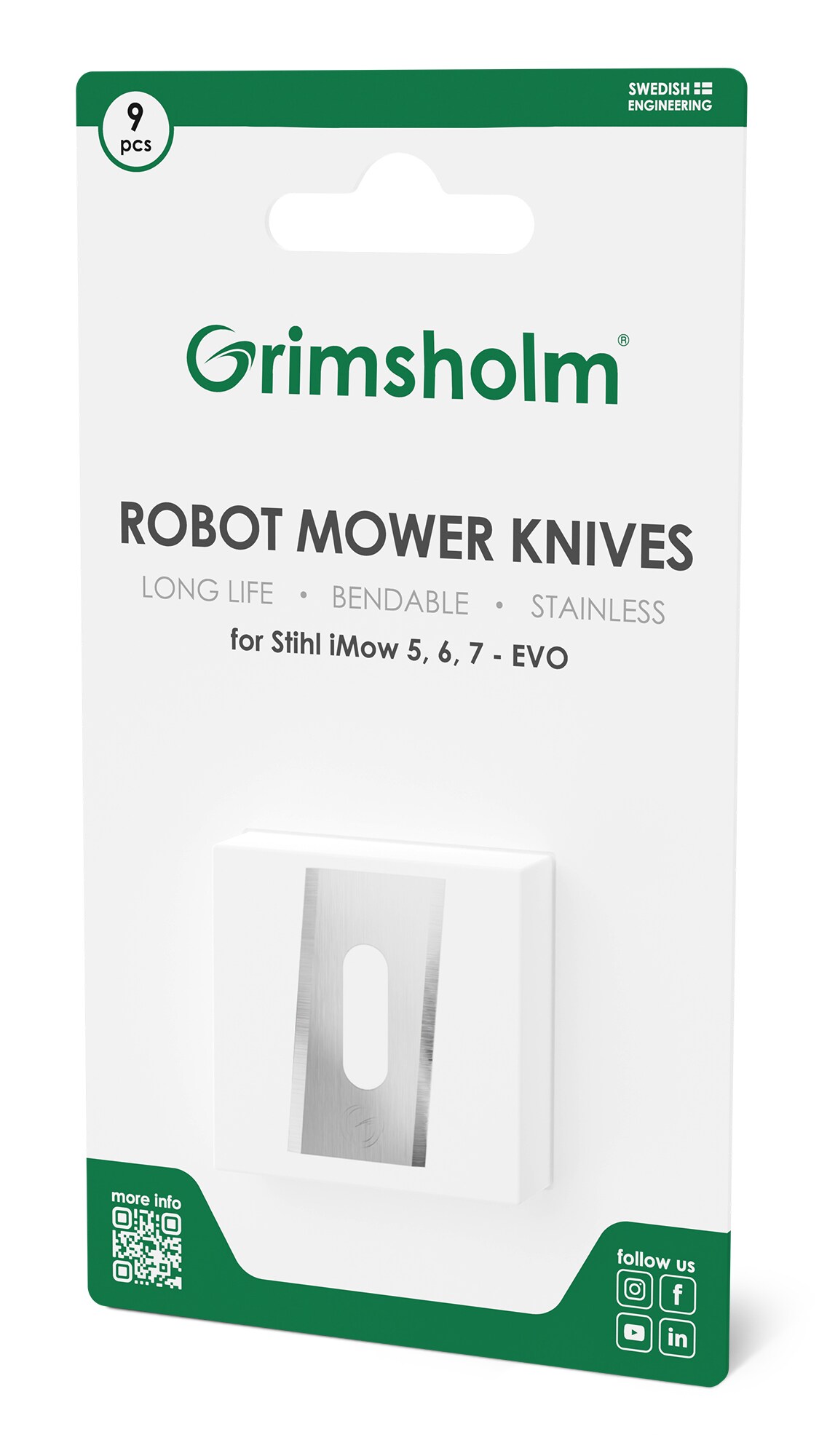 9-pak robotplæneklipperknive til Stihl iMow 7 EVO