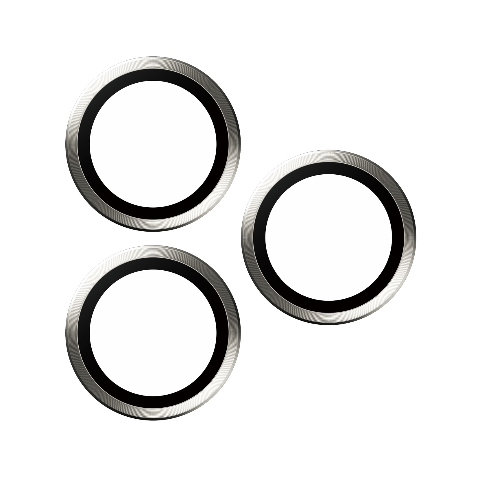 iPhone 15 Pro Max Hoops linsebeskyttelse med aluminiumramme, Sølv