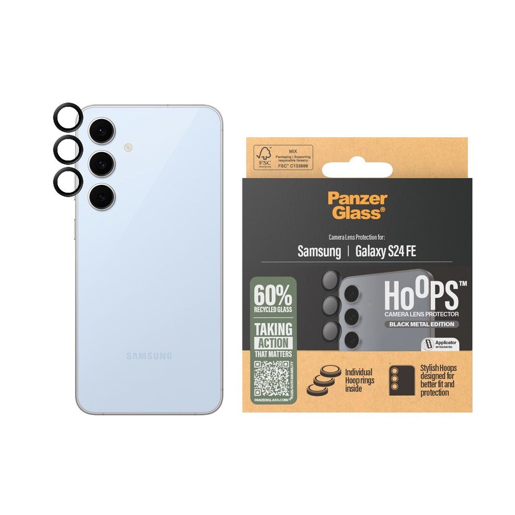 Samsung Galaxy S24 FE Hoops linsebeskyttelse med aluminiumramme, Sort