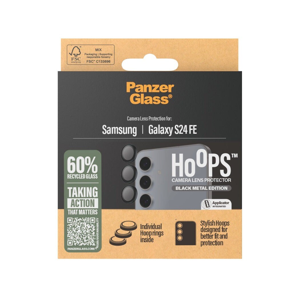 Samsung Galaxy S24 FE Hoops linsebeskyttelse med aluminiumramme, Sort