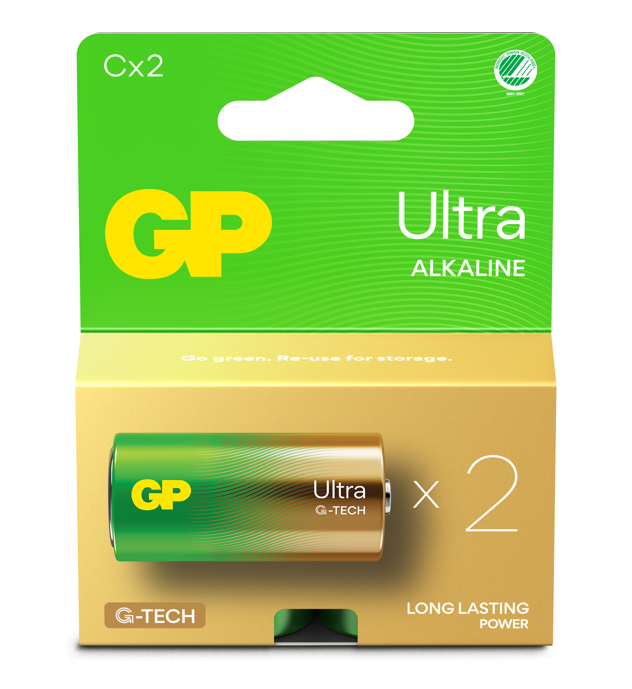 2-pak Ultra Alkaline C-batterier 14AU/LR14