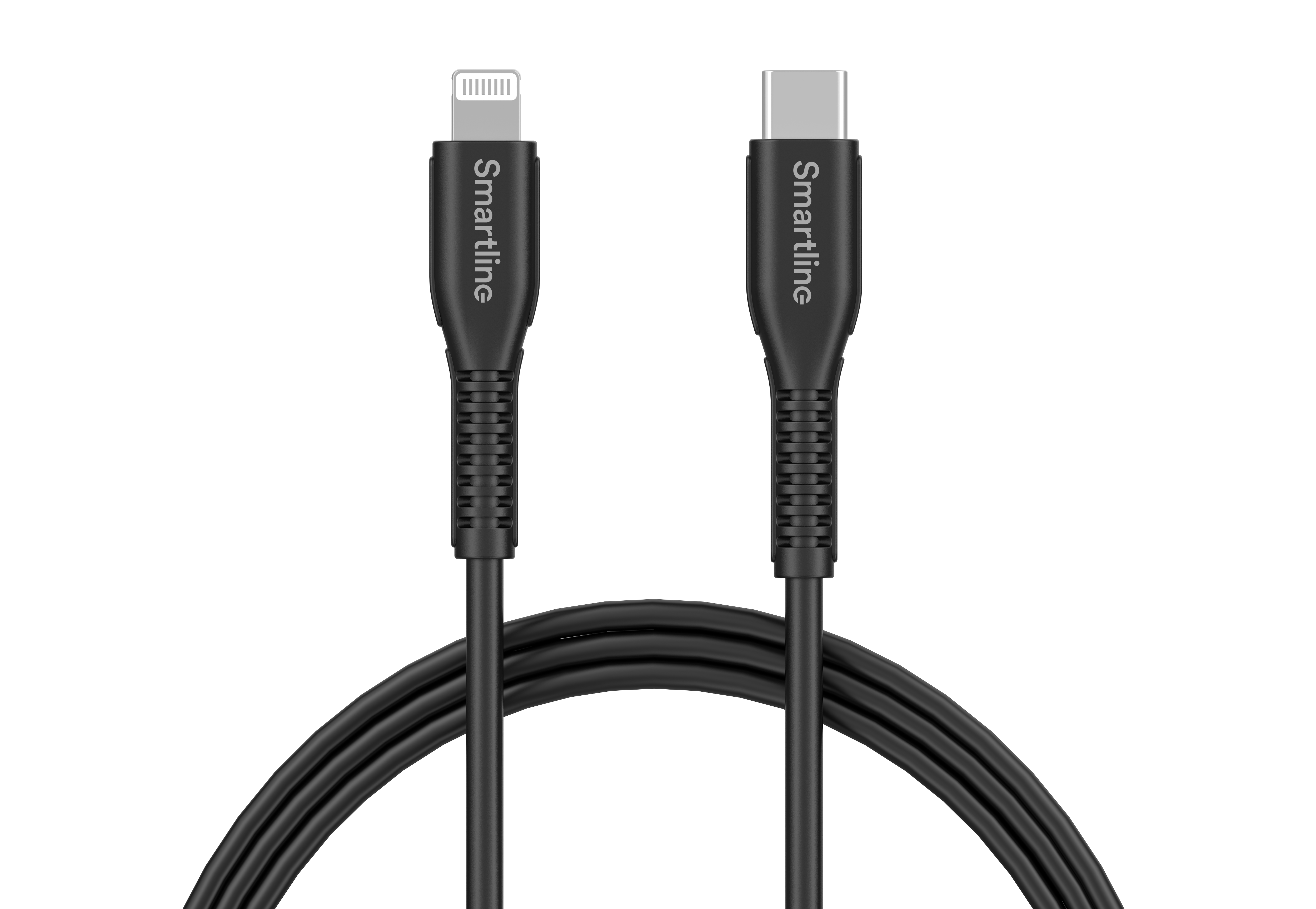 Slidstærk opladningskabel 2m USB-C til Lightning, Sort