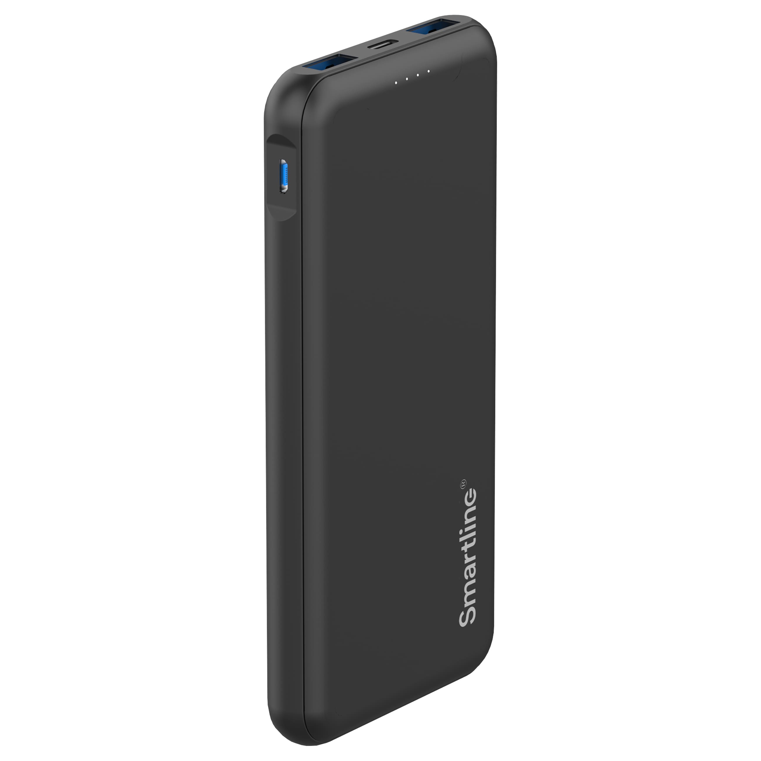 Powerbank 10000 mAh USB-A + USB-C PD, Sort