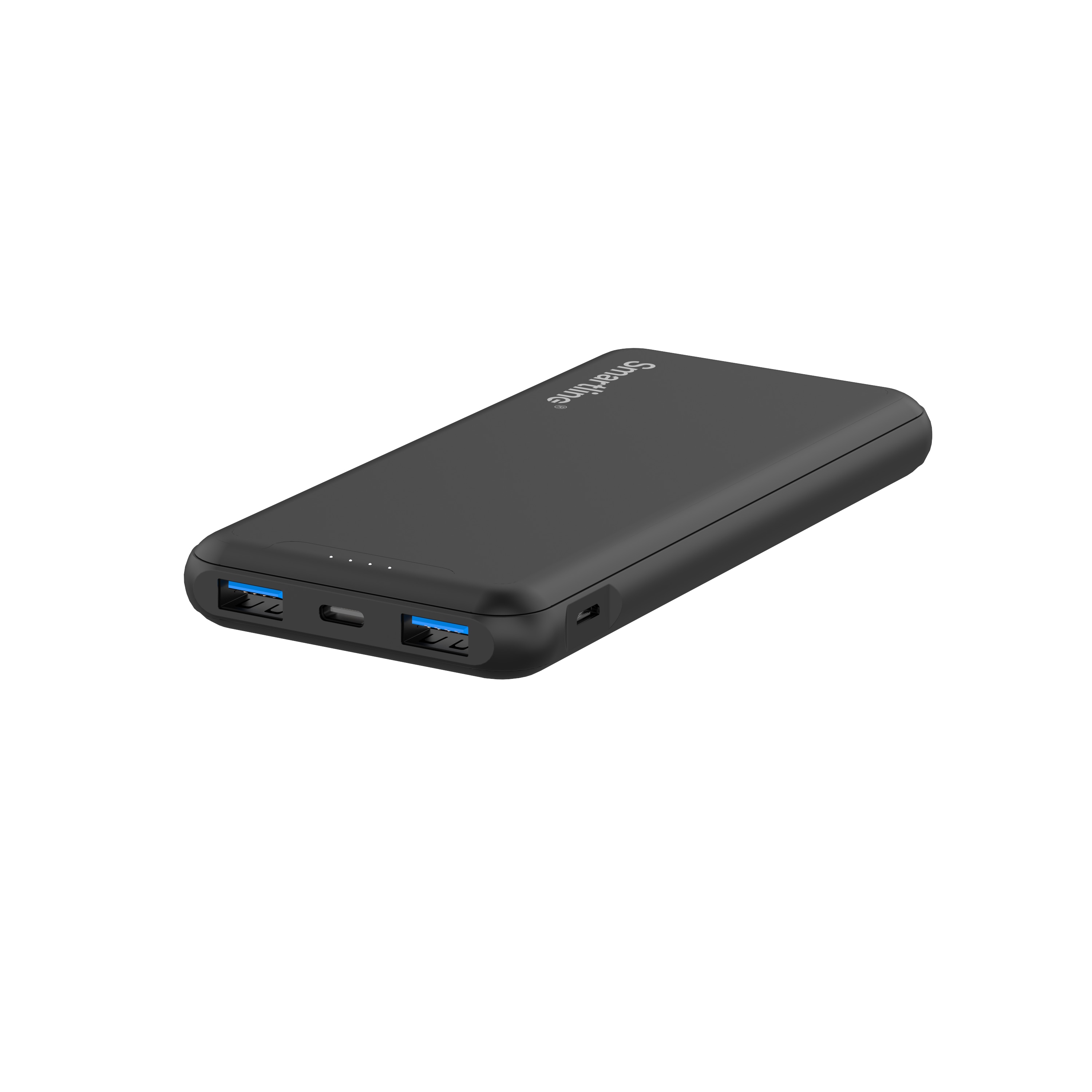 Powerbank 10000 mAh USB-A + USB-C PD, Sort