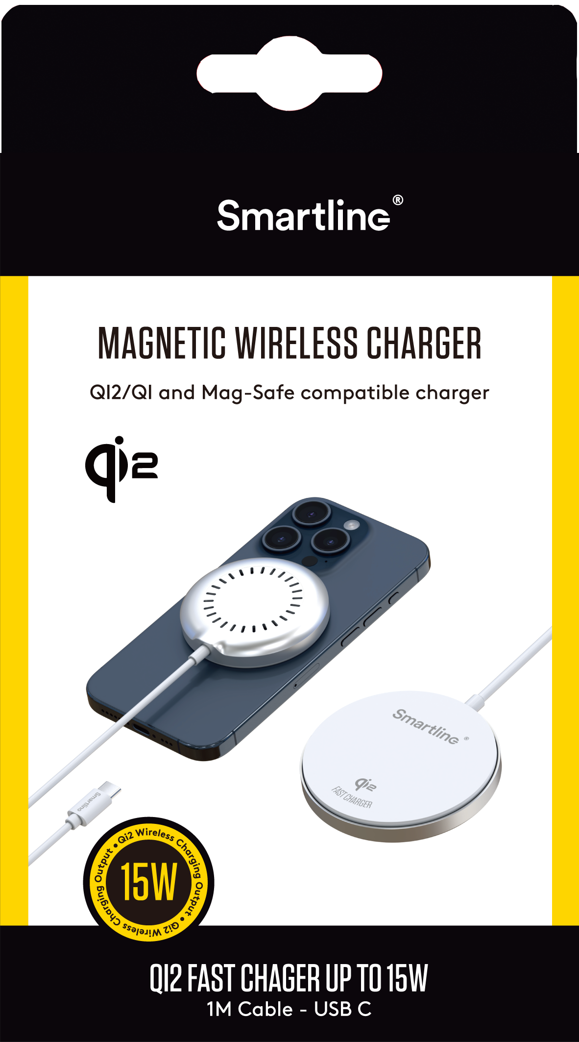 Qi2 trådløs oplader, Hvid