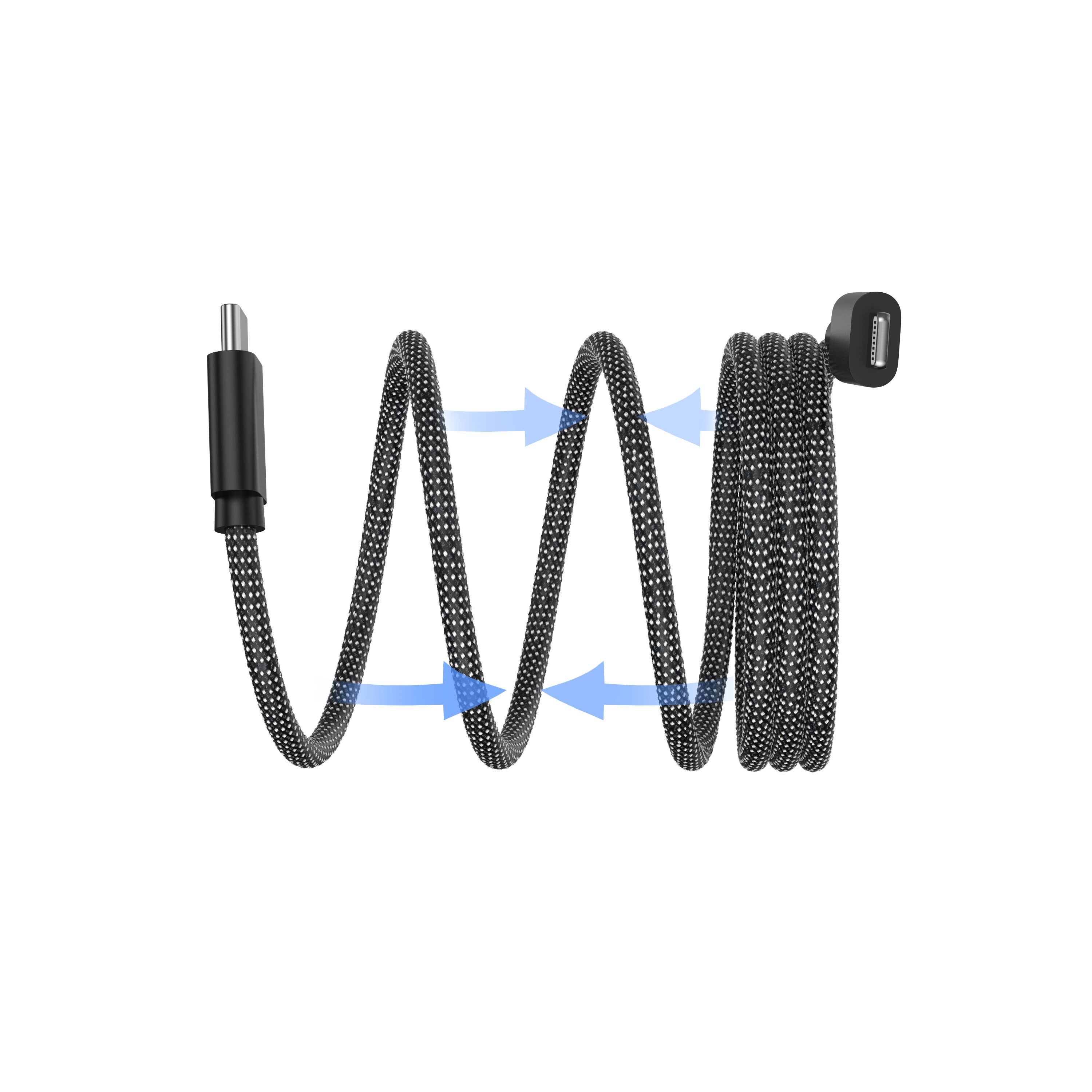 Magnetisk USB-C til Lightning opladningskabel 1m, Sort
