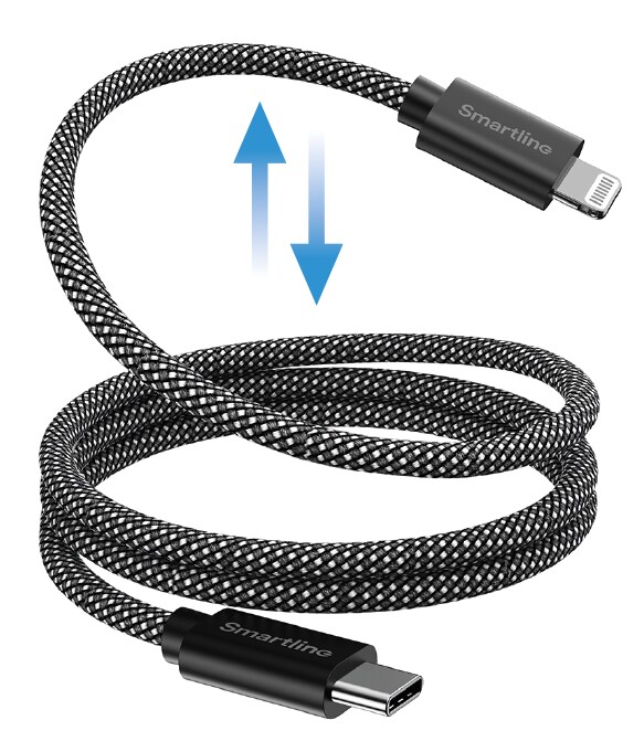 Magnetisk USB-C til Lightning opladningskabel 1m, Sort