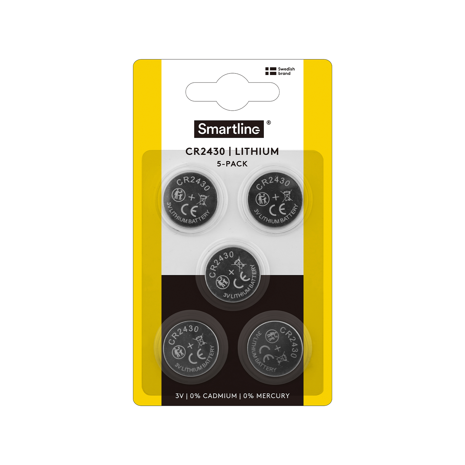 5-pak batteri knapcelle lithium CR2430