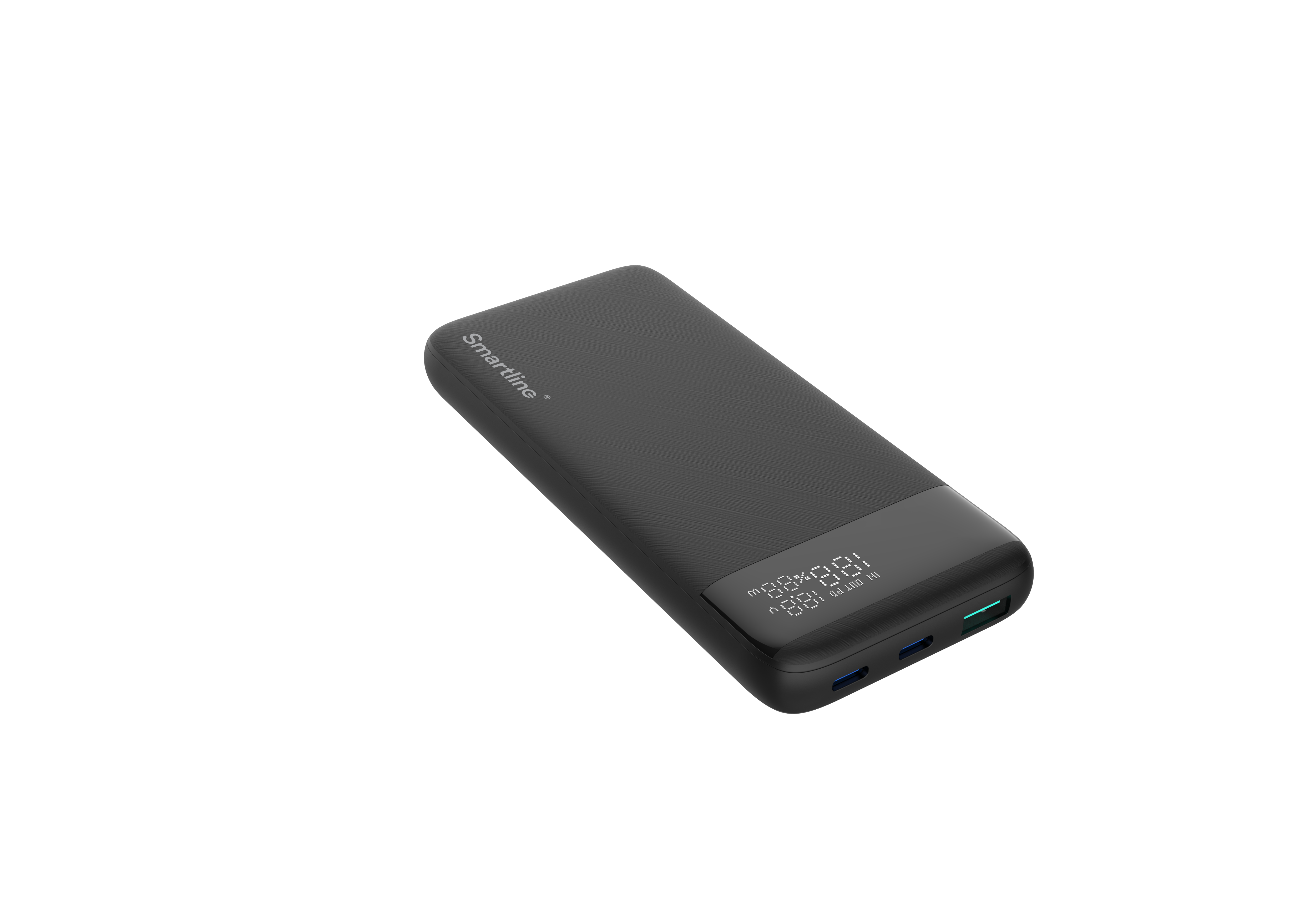 Powerbank 10000 mAh Display 30W PD, Sort