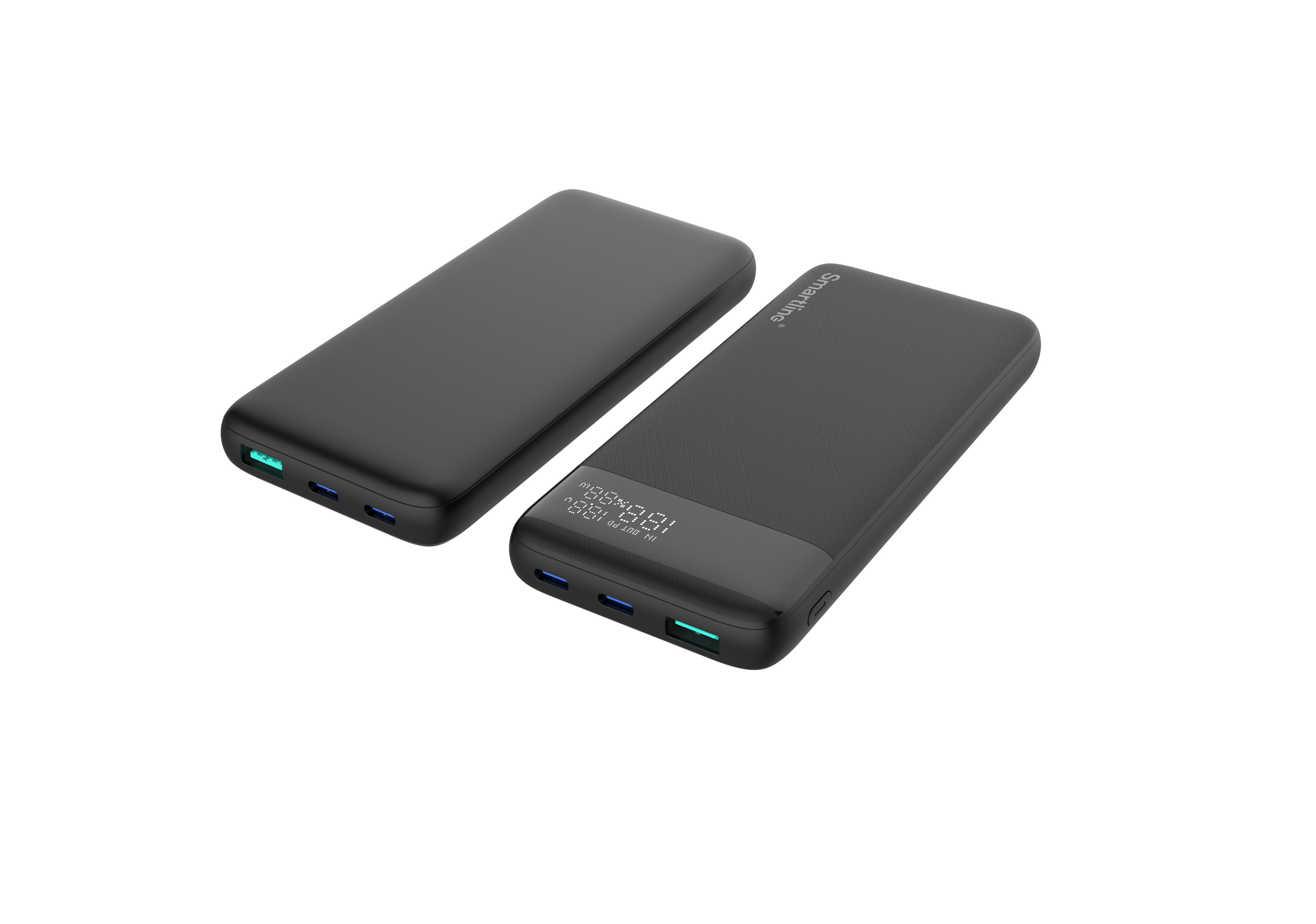 Powerbank 10000 mAh Display 30W PD, Sort