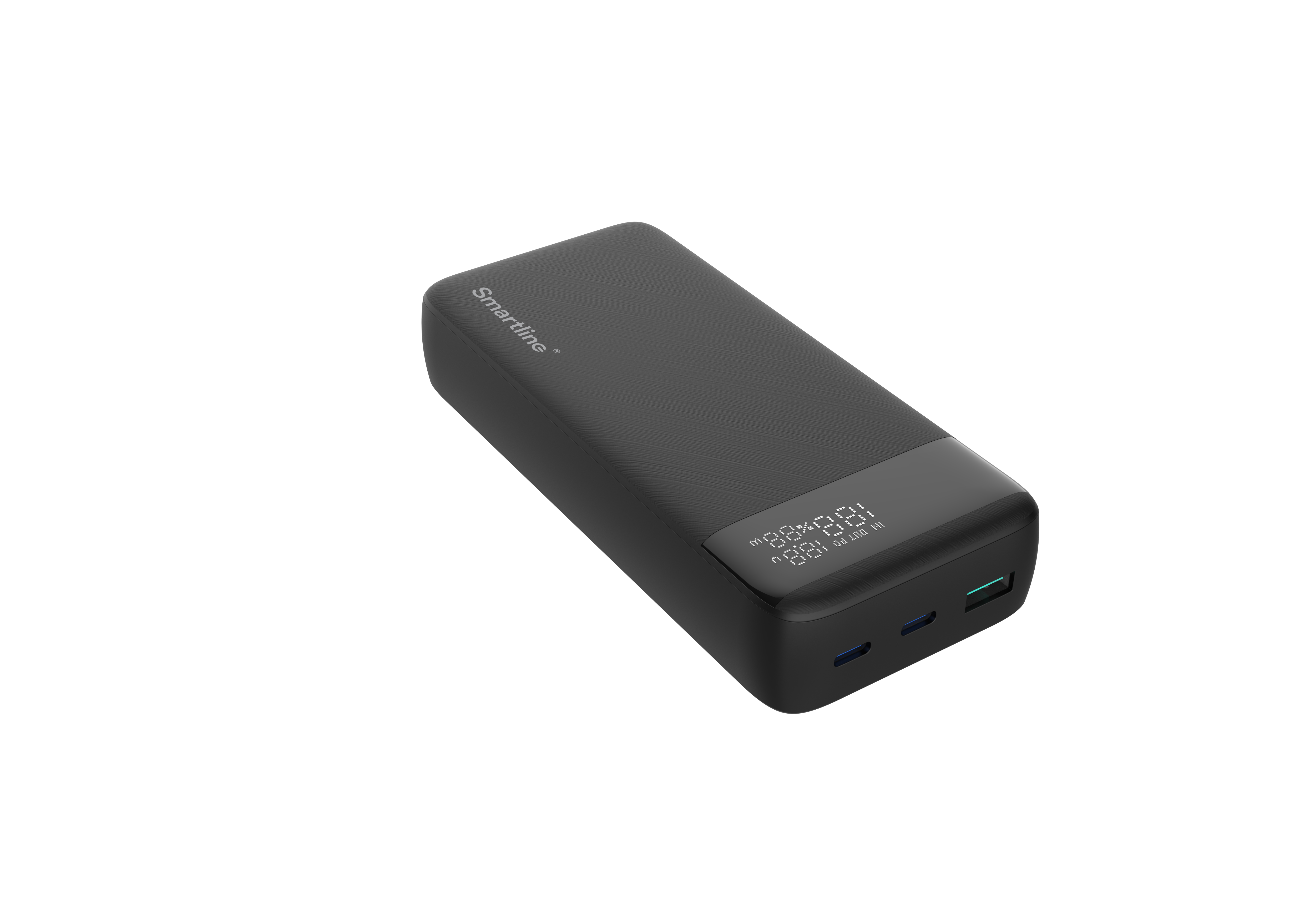 Powerbank 20000 mAh Display 30W PD, Sort