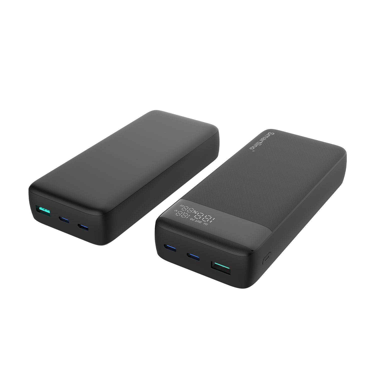 Powerbank 20000 mAh Display 30W PD, Sort