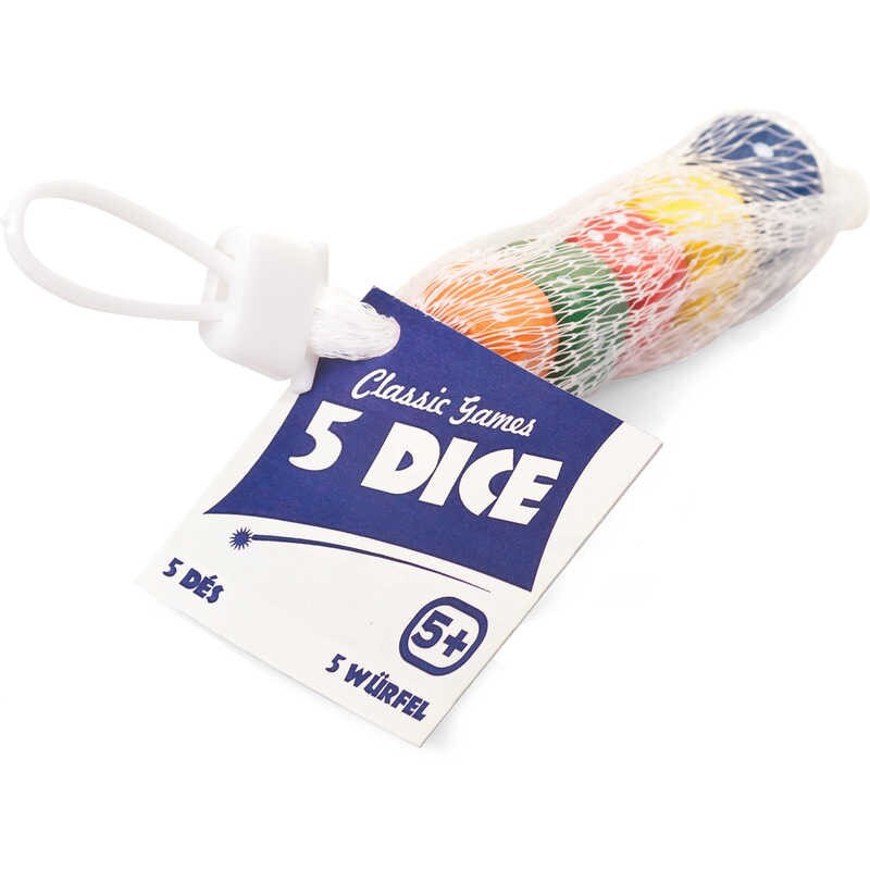 5 farverige terninger