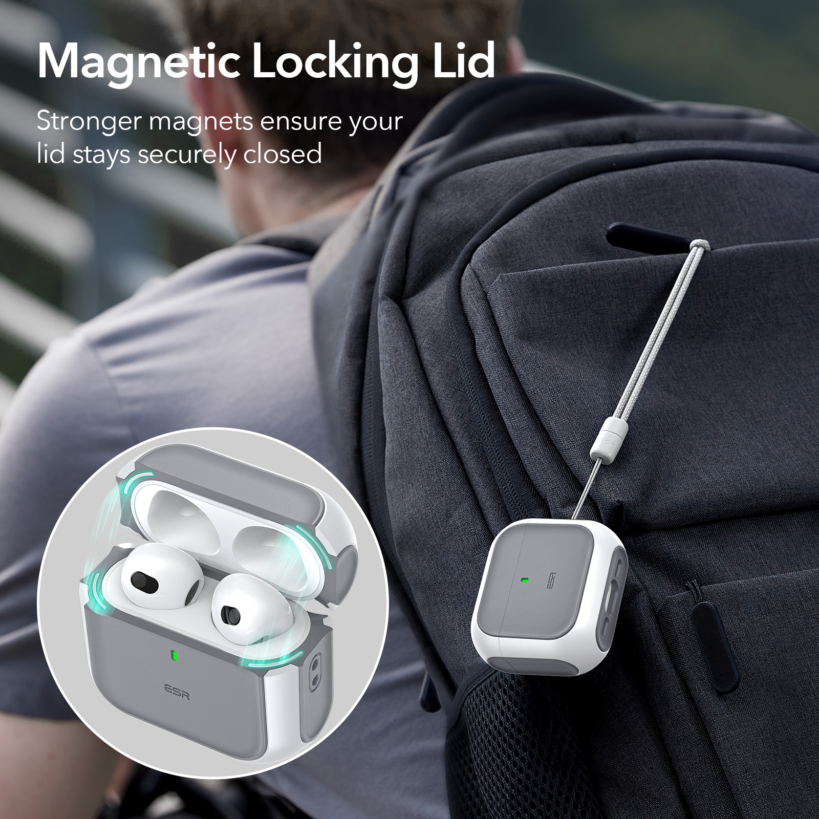 Apple AirPods 4 Cover Orbit MagSafe, Sort