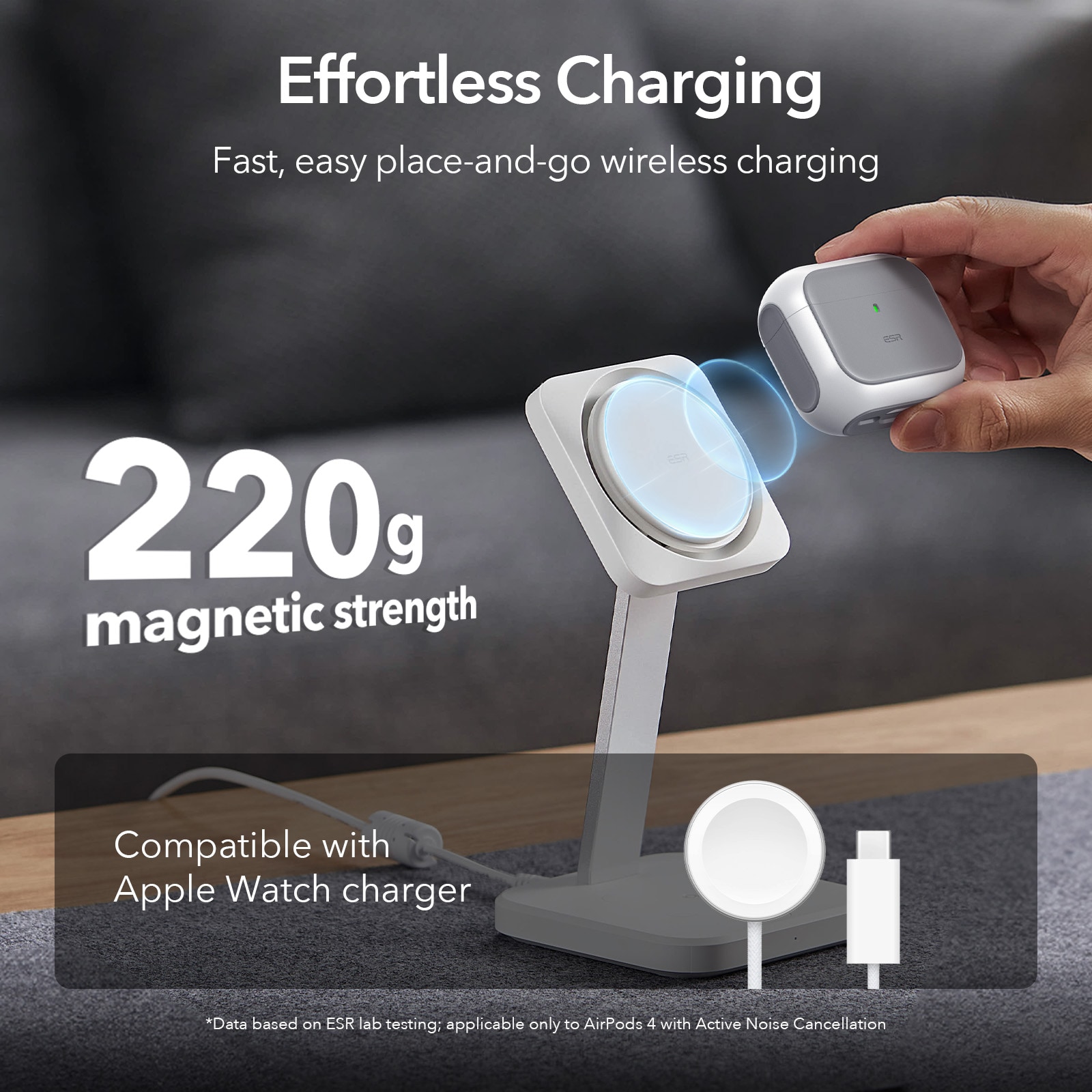 Apple AirPods 4 Cover Orbit MagSafe, Sort