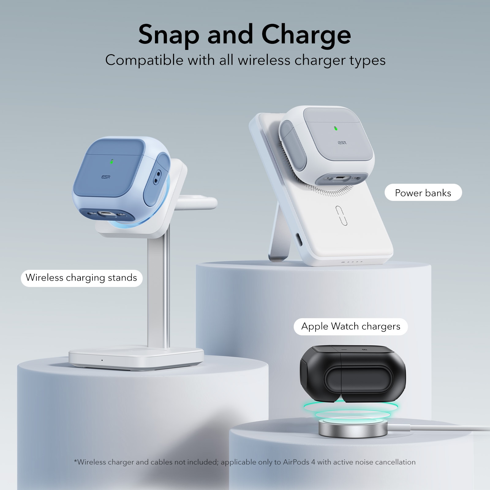 Apple AirPods 4 Cover Orbit MagSafe, Sort