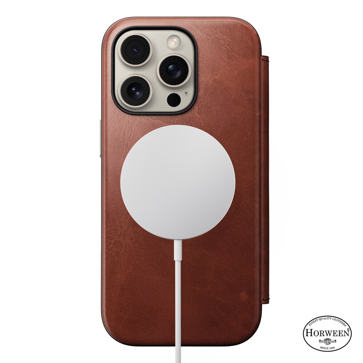 iPhone 16 Pro Læderetui med MagSafe - Modern Horween Leather Folio, Olde Dublin