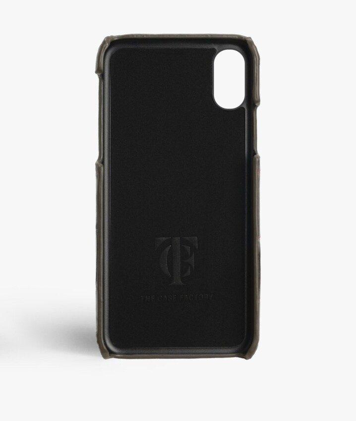iPhone Xs Max Cover Croco Taupe/Pink