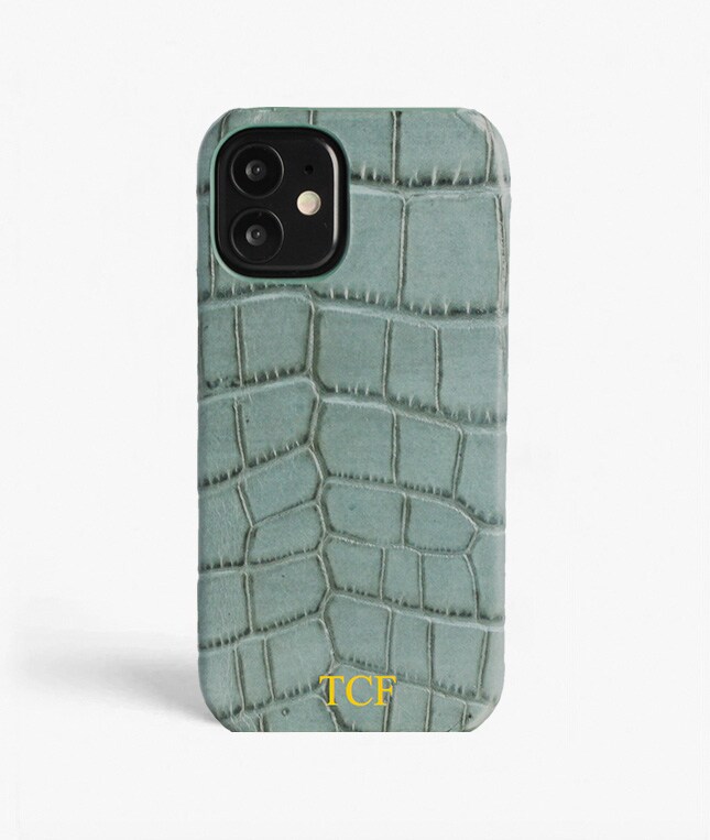 iPhone 12 Mini Cover Croco Teal