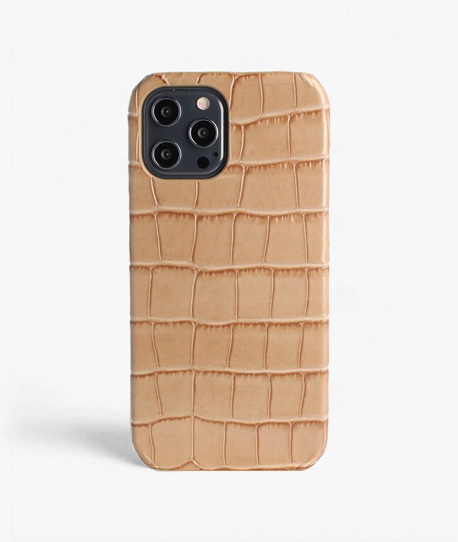 iPhone 12 Pro Max Cover Croco Sand