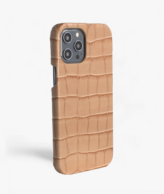 iPhone 12 Pro Max Cover Croco Sand