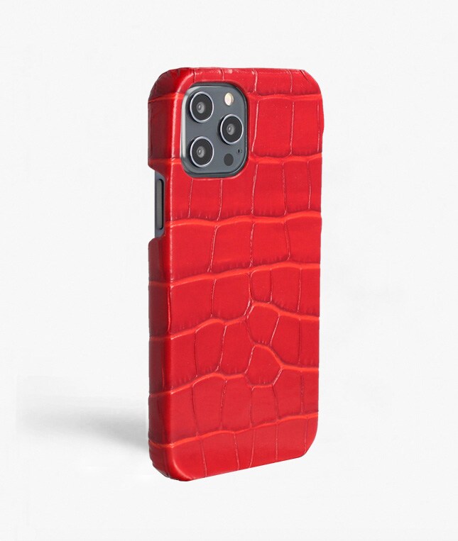 iPhone 12 Pro Max Cover Croco Rød