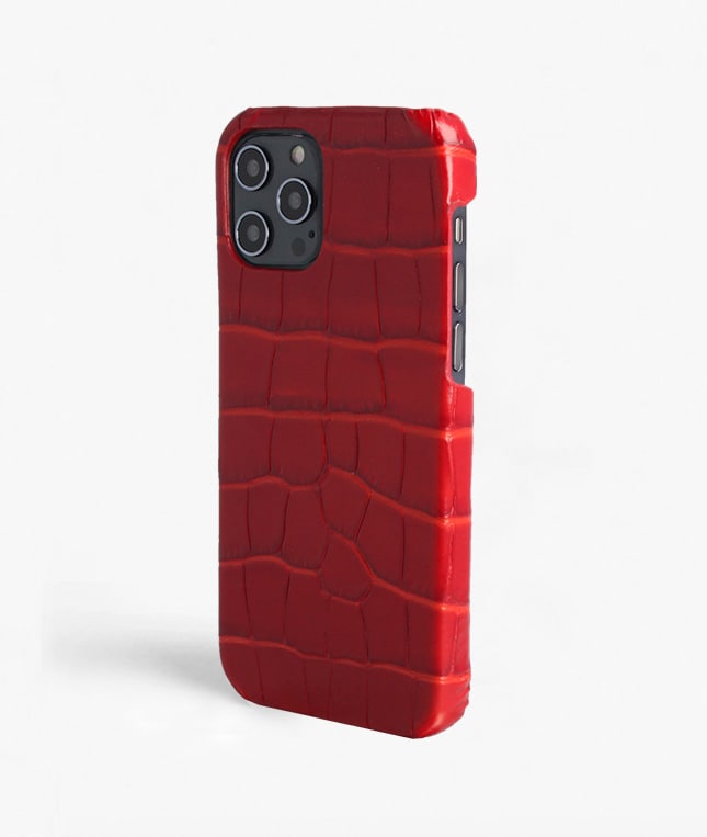 iPhone 12 Pro Max Cover Croco Rød