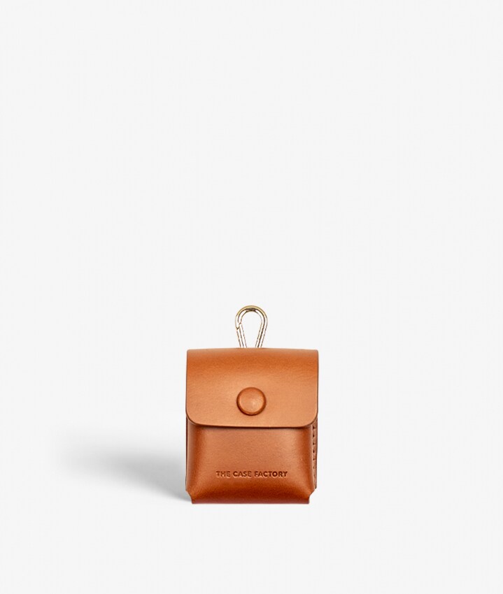 Fastgørbart AirPods læderetui Vegetable Tanned Brown