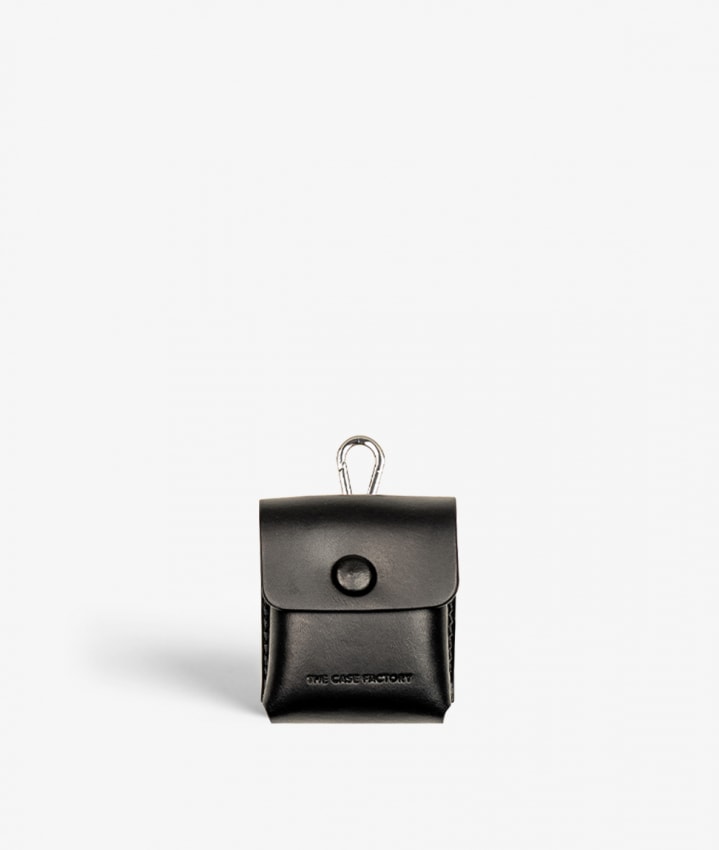 Fastgørbart AirPods læderetui Vegetable Tanned Sort