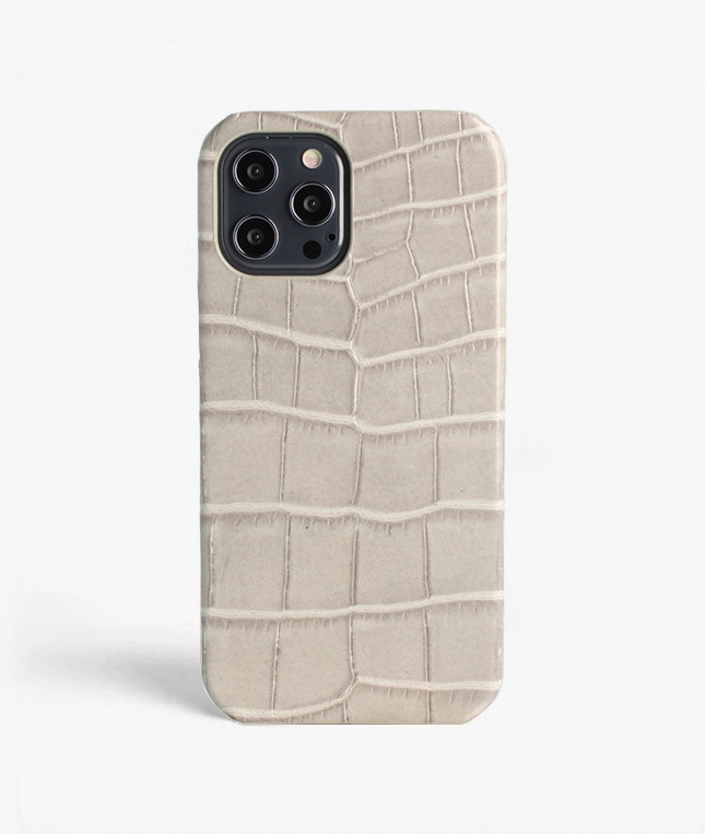 iPhone 12 Pro Max Cover Croco Grå