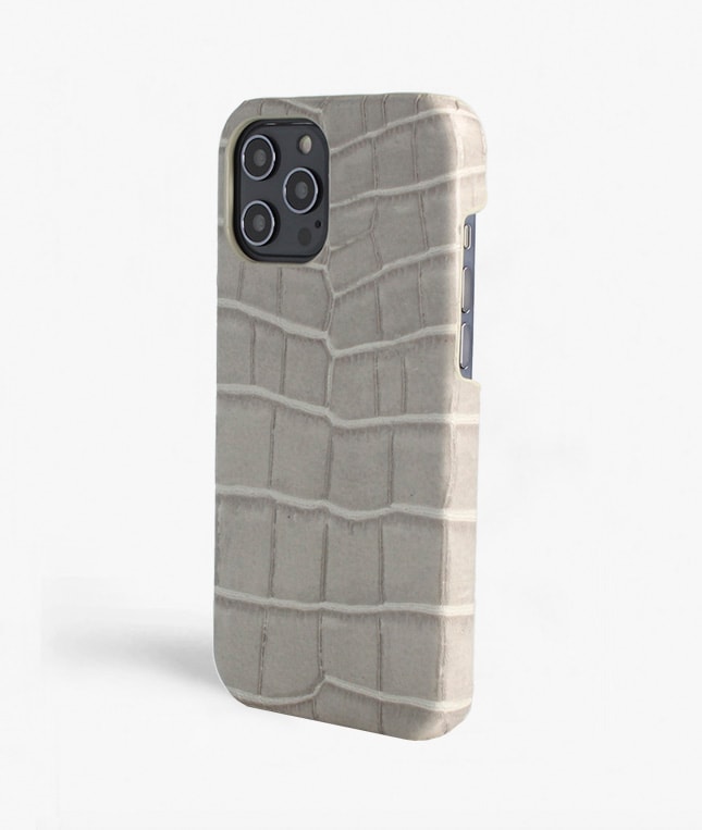 iPhone 12 Pro Max Cover Croco Grå
