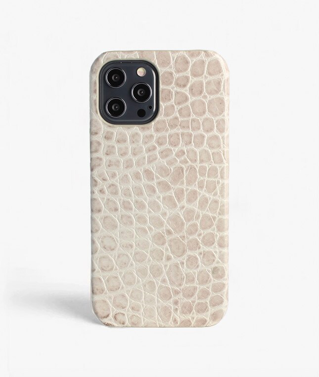 iPhone 12 Pro Max Cover Croco Grey