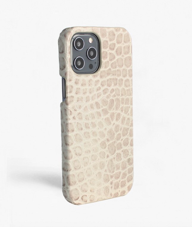 iPhone 12 Pro Max Cover Croco Grey
