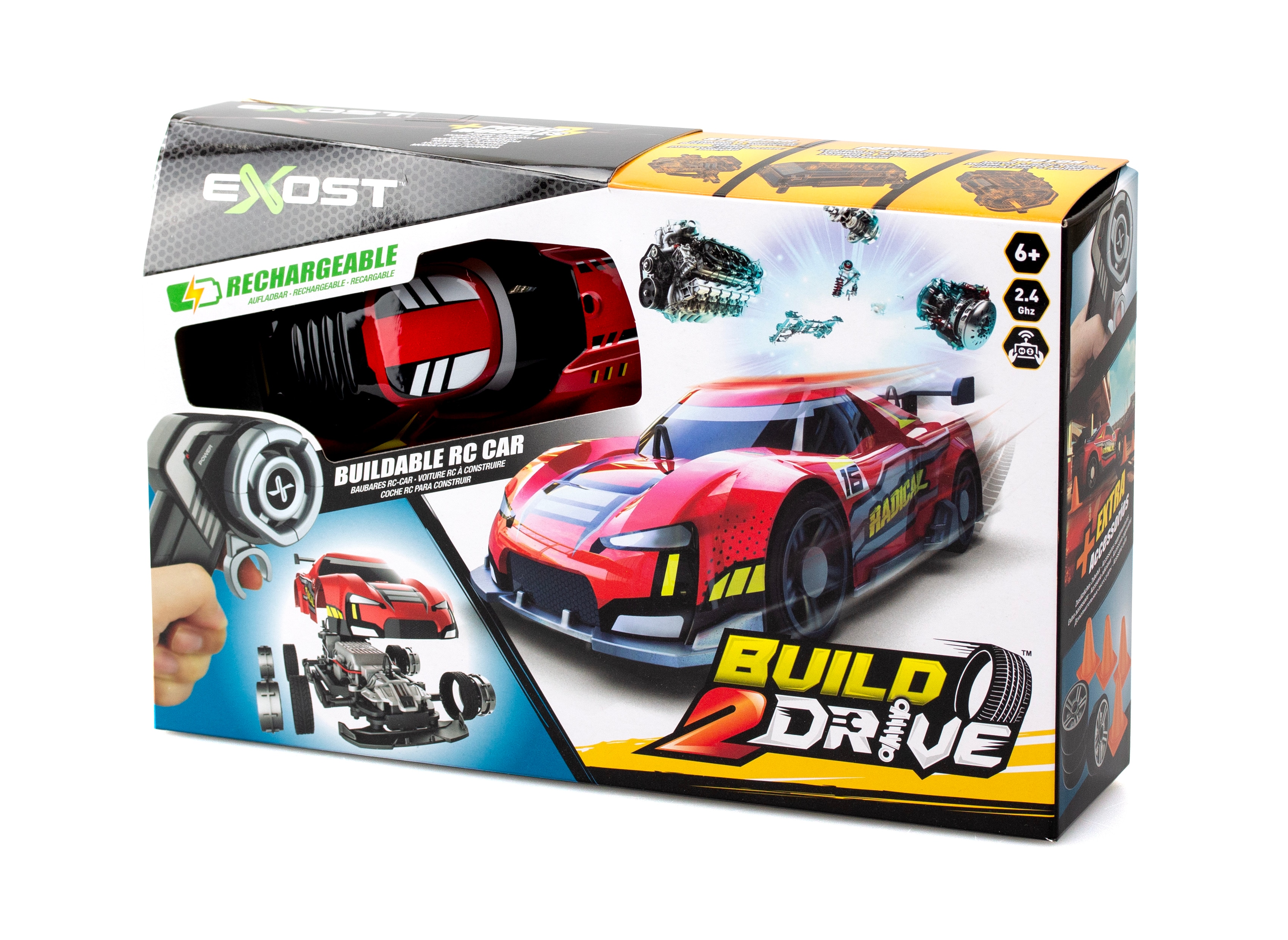Fjernstyret bil Build 2 Drive - Radical Racer, Rød