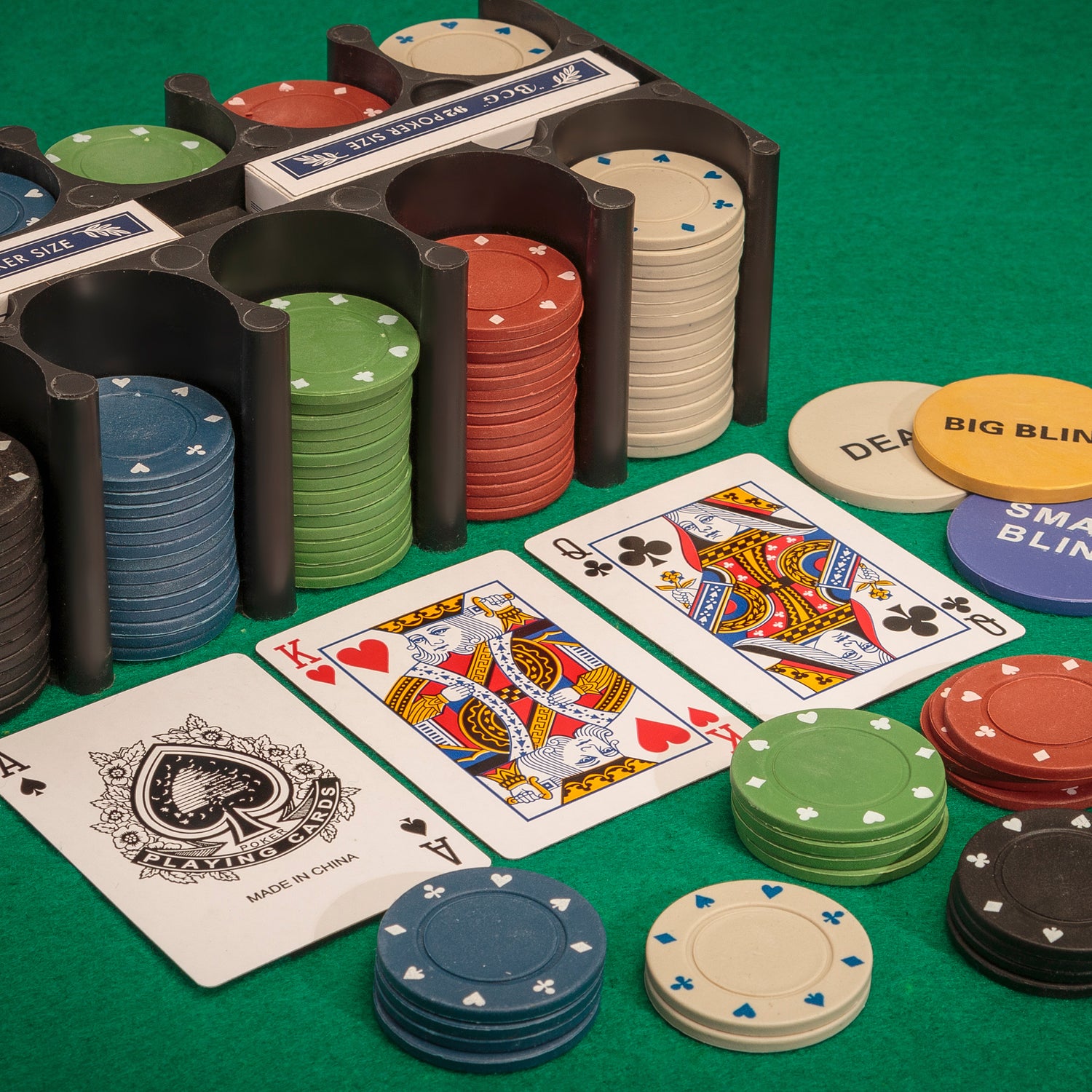 Casino Games - Pokersæt med jetoner og kort