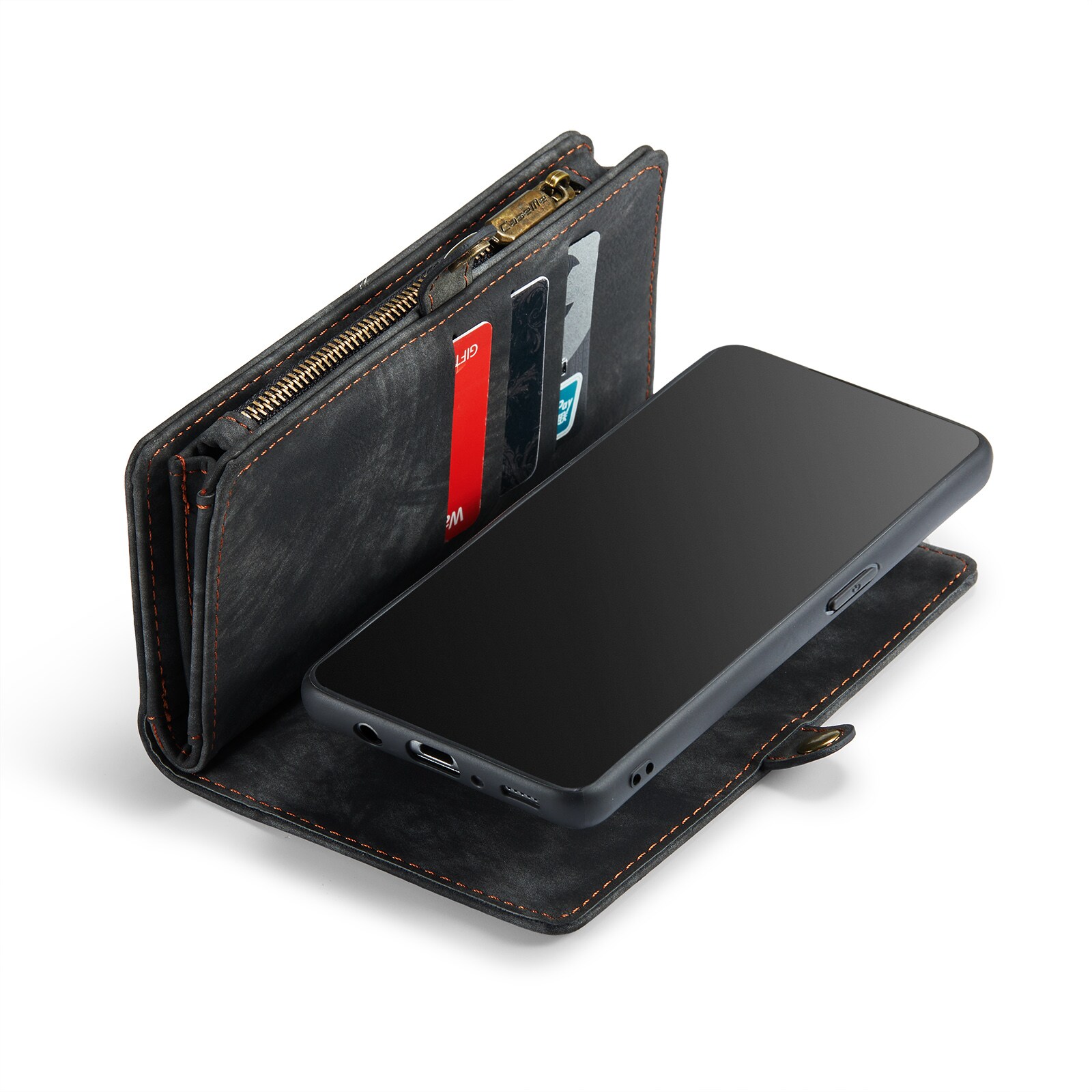 Samsung Galaxy S9 Rummeligt pungetui med mange kortholdere, Grå