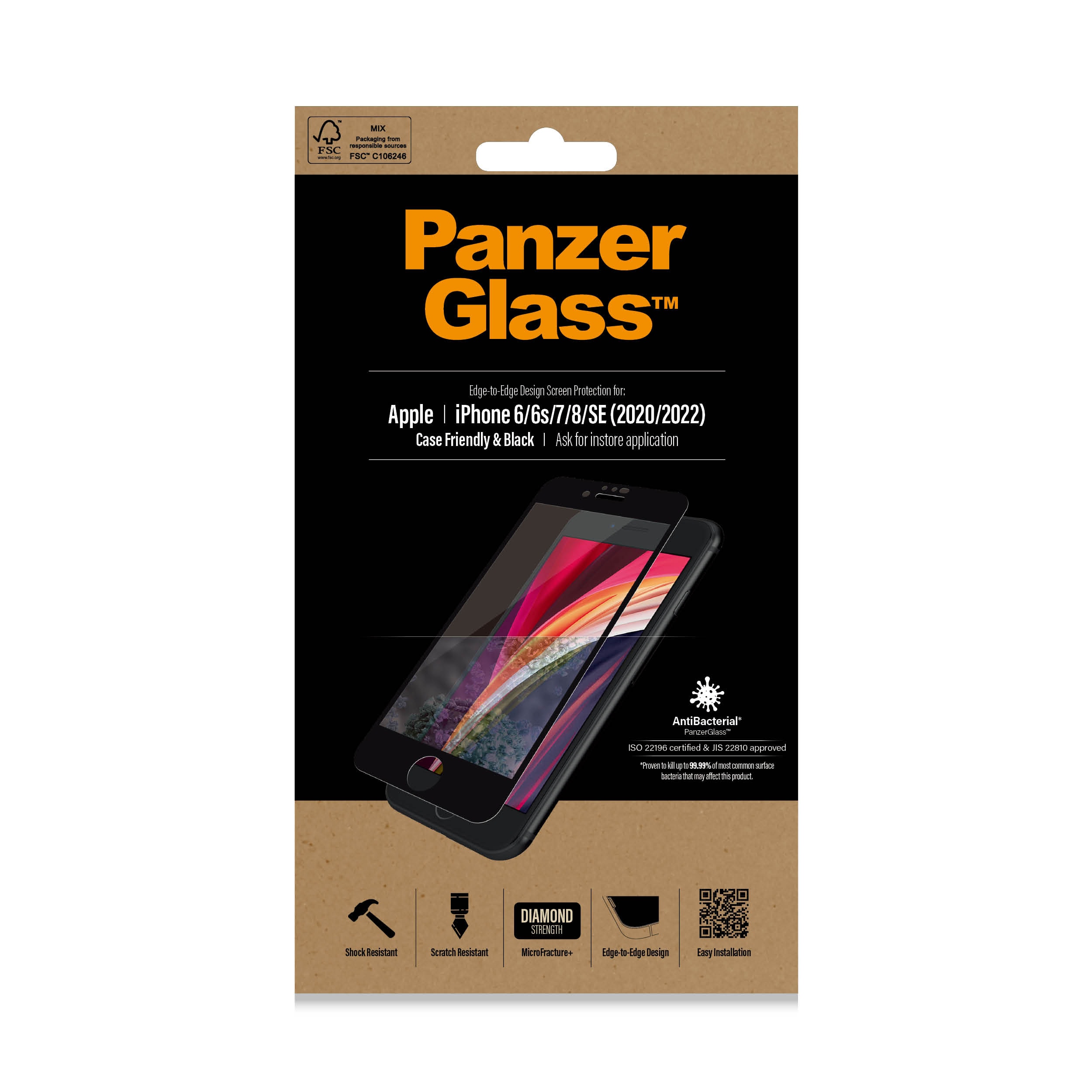 iPhone SE 2020 Skærmbeskytter i ridsefast hærdet glas - Edge-to-Edge