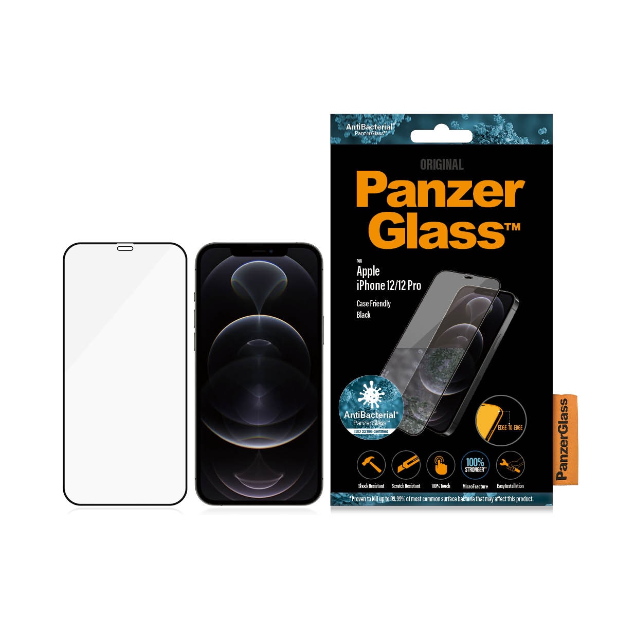 iPhone 12/iPhone 12 Pro Skærmbeskytter i ridsefast hærdet glas - Edge-to-Edge