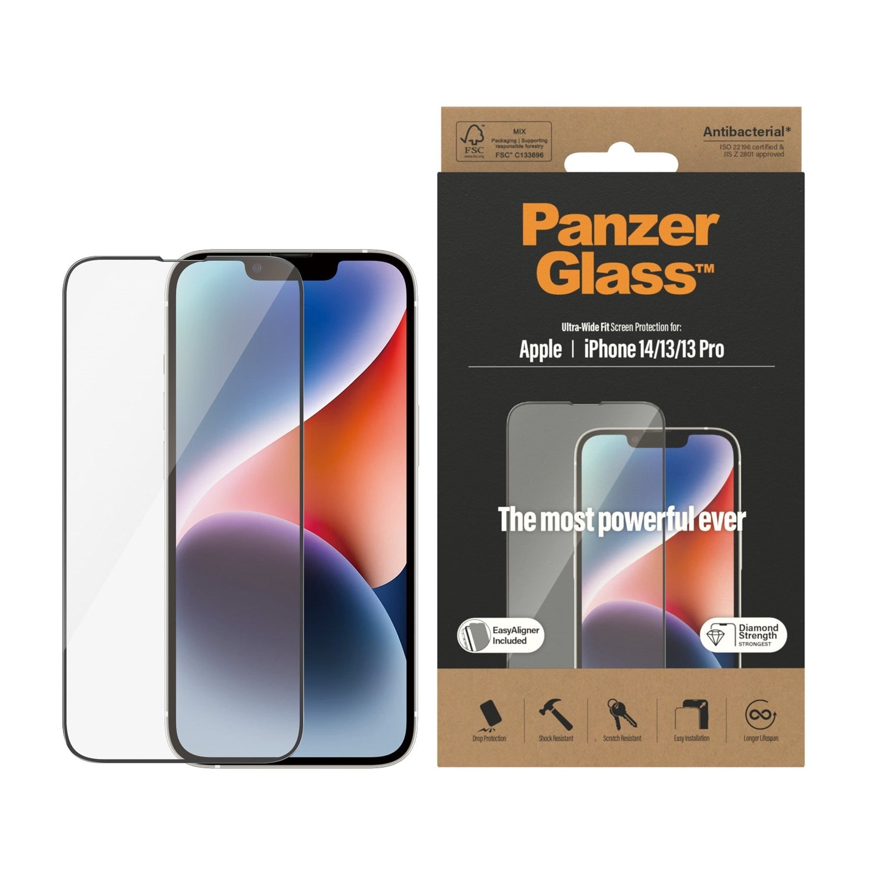 iPhone 13 Pro Skærmbeskytter med monteringsramme - Ultra Wide Fit