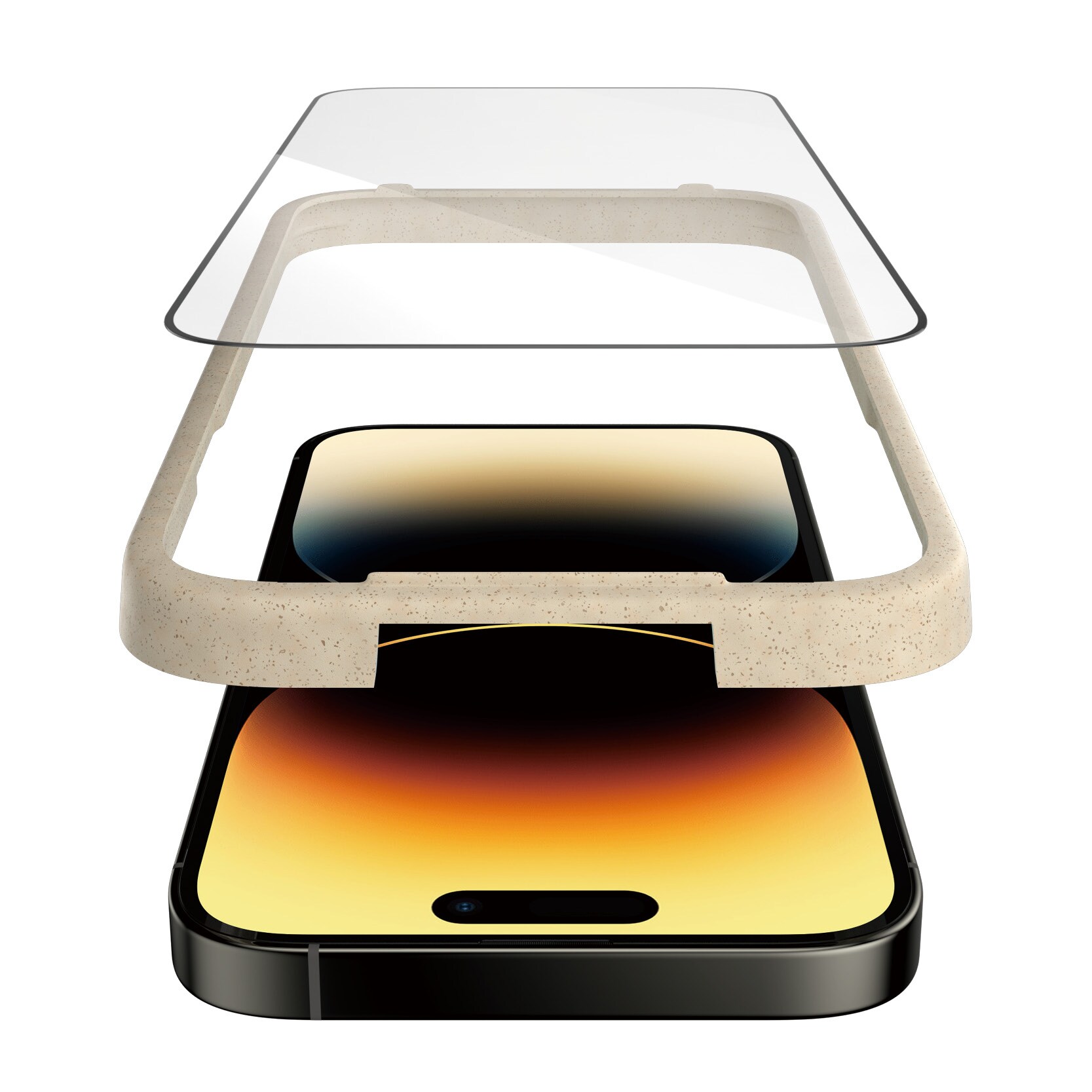 iPhone 14 Pro Skærmbeskytter med monteringsramme - Ultra Wide Fit