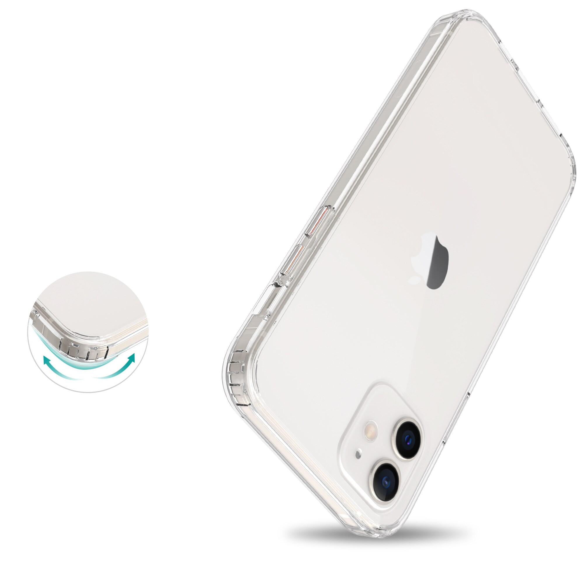 iPhone 12/iPhone 12 Pro Crystal Hybrid-cover, Gennemsigtig