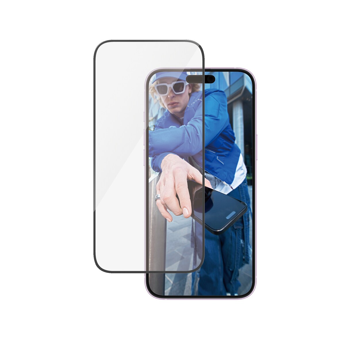 iPhone 16 Plus Skærmbeskytter med monteringsramme - Ultra Wide Fit